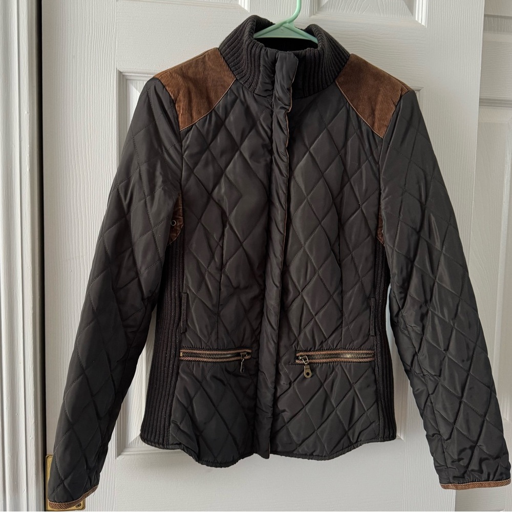 Zara Basic Women’s Quilted Jacket Medium Knit Col… - image 5